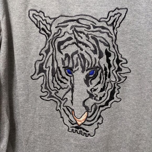 ZARA Knit Embroidered Tiger Crew Neck Sweater L - Picture 4 of 7